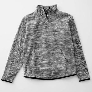 Hurley Polar Protect Dark Grey Heather Fleece Pullover Quarter Zip NWT